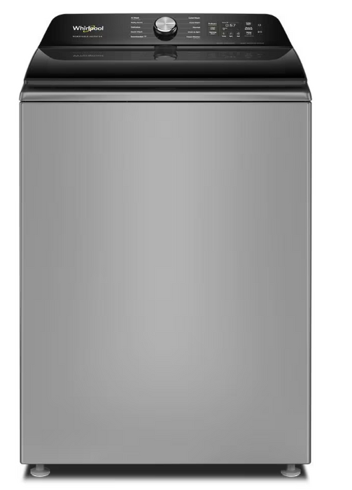 Laveuse intelligente Whirlpool à chargement par le haut de 6,1 pi3 avec agitateur amovible - argenté radieux - WTW8507TR
