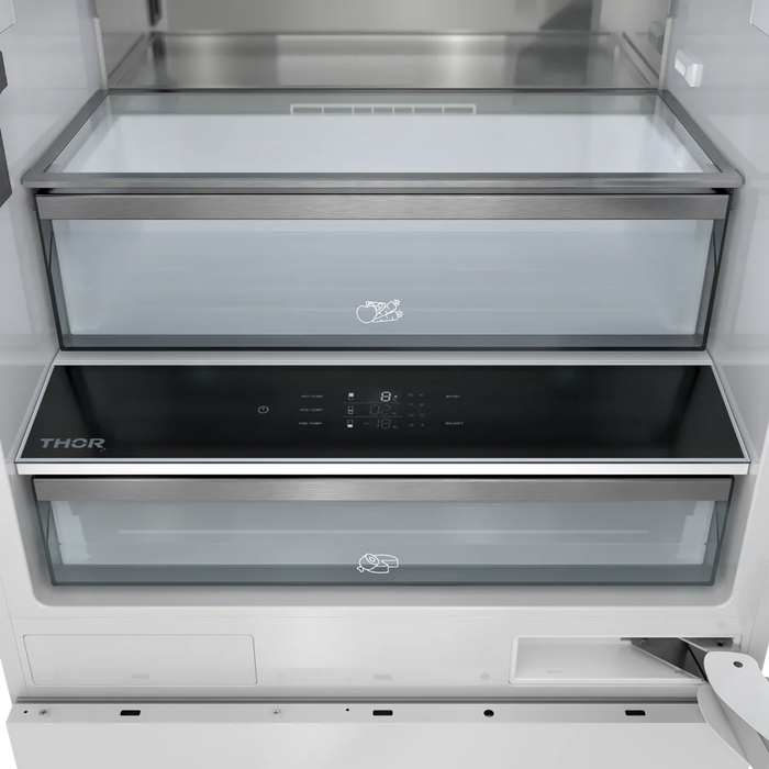 Réfrigérateur encastré Thor Kitchen de 30 po à congélateur inférieur et à panneau personnalisable - XRF3016BBP