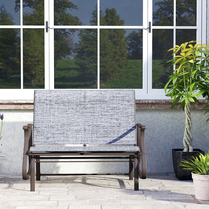 Outsunny Banc Coulissant D'exterieur Pour 2 Pers, Causeuse De Patio, Gris