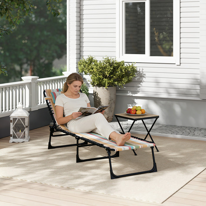 Chaise Longue Pliante D'exterieur Outsunny, Multicolore