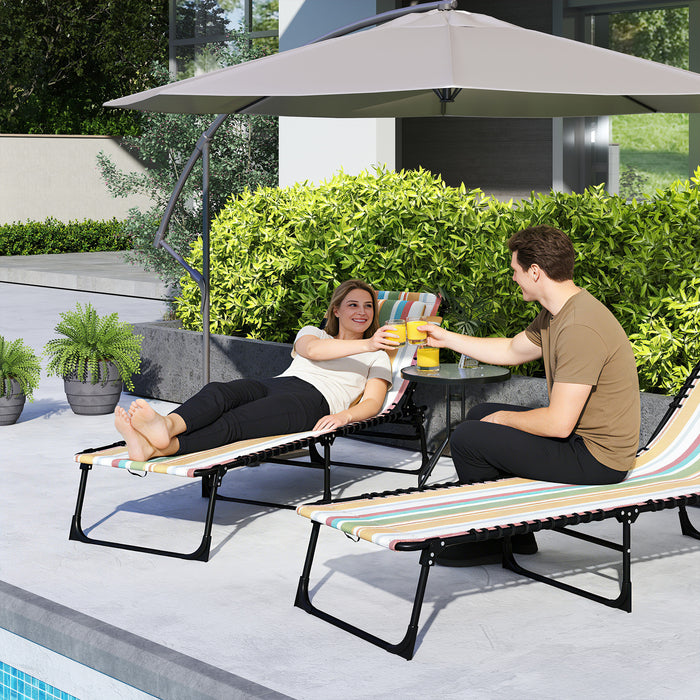 Chaise Longue Pliante D'exterieur Outsunny, Multicolore