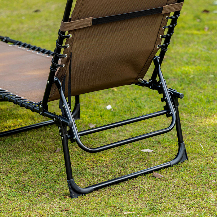 Outsunny Chaise Longue Pliante, Chaise De Bronzage Inclinable