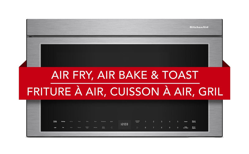 Four à micro-ondes à hotte intégrée intelligent multifonctionnel KitchenAid à installation affleurée - acier inoxydable - YKMMF730PPS