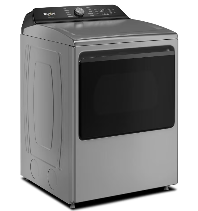 Sécheuse électrique intelligente Whirlpool à chargement par le haut de 7,5 pi3 avec  séchage avec IA - argenté radieux - YWED8509TR