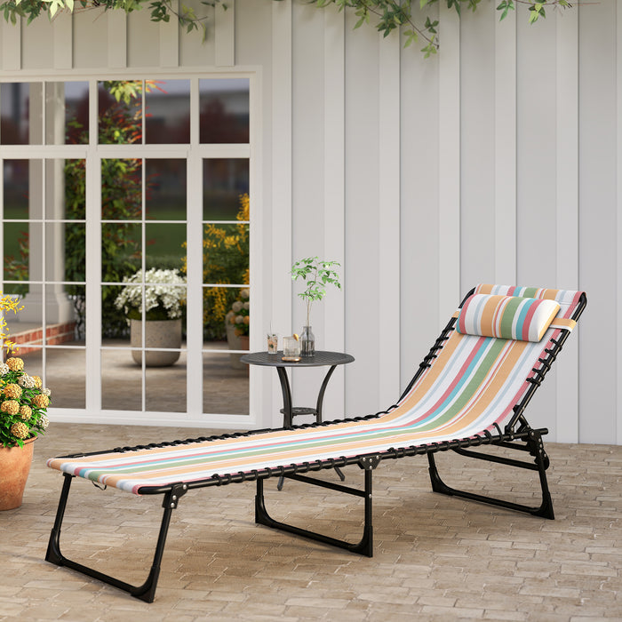 Chaise Longue Pliante D'exterieur Outsunny, Multicolore