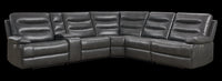  Sofa sectionnel à inclinaison électrique Zayne 6 pièces en tissu d’apparence cuir avec console et ports de recharge USB - gris