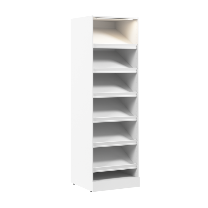 Système de garde-robe modulaire Florence de Bestar de 25 po avec tablette pour chaussures et éclairage à DEL - blanc