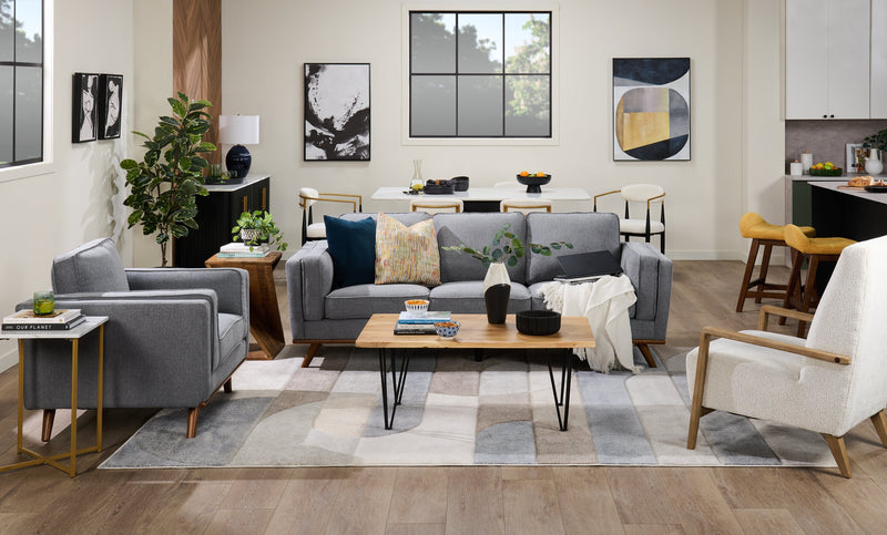 Fauteuil d’appoint Adley 28 po en tissu de chenille avec accoudoirs et pattes en bois - blanc albâtre