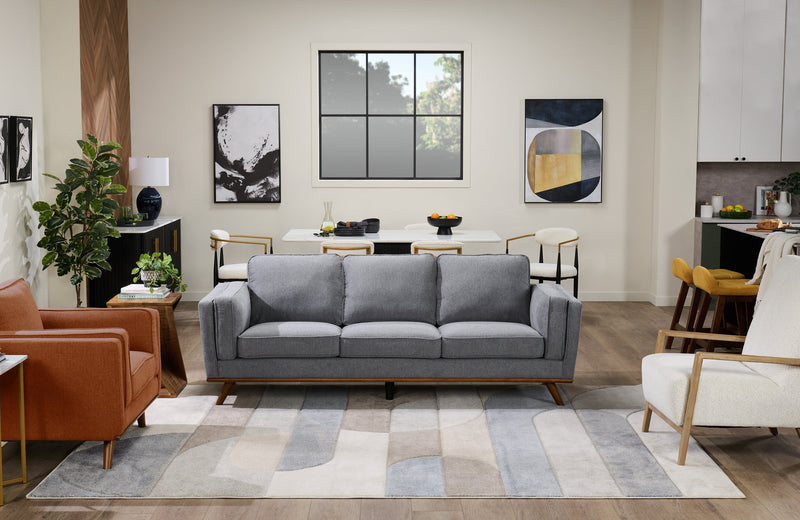 Fauteuil d’appoint Adley 28 po en tissu de chenille avec accoudoirs et pattes en bois - blanc albâtre