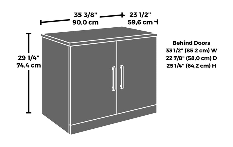 Armoire de rangement Affirm de 35,43 po de qualité commerciale - cerisier classique
