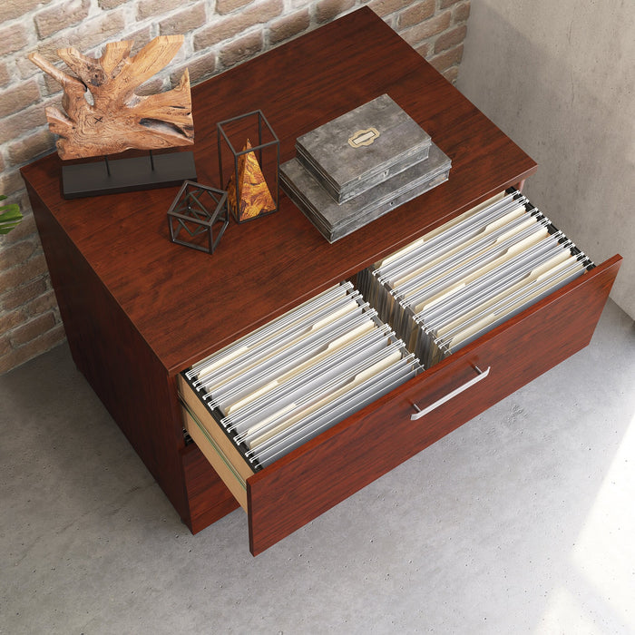Classeur Affirm de 35,43 po de qualité commerciale à 2 tiroirs - cerisier classique