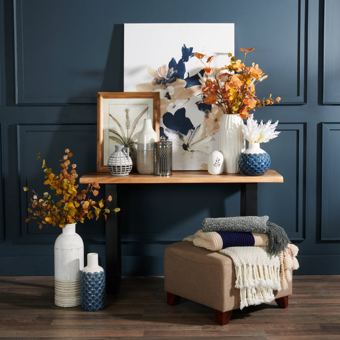 Table de salon rustique Agra de 51 po - brune et noire avec pattes en fer