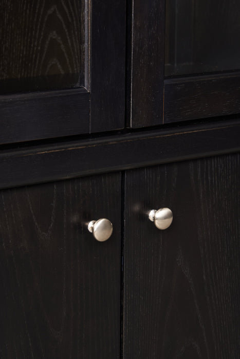 Armoire vitrée de salle à manger Alma, 42 po (L) x 78 po (H), avec rangement - anthracite noir