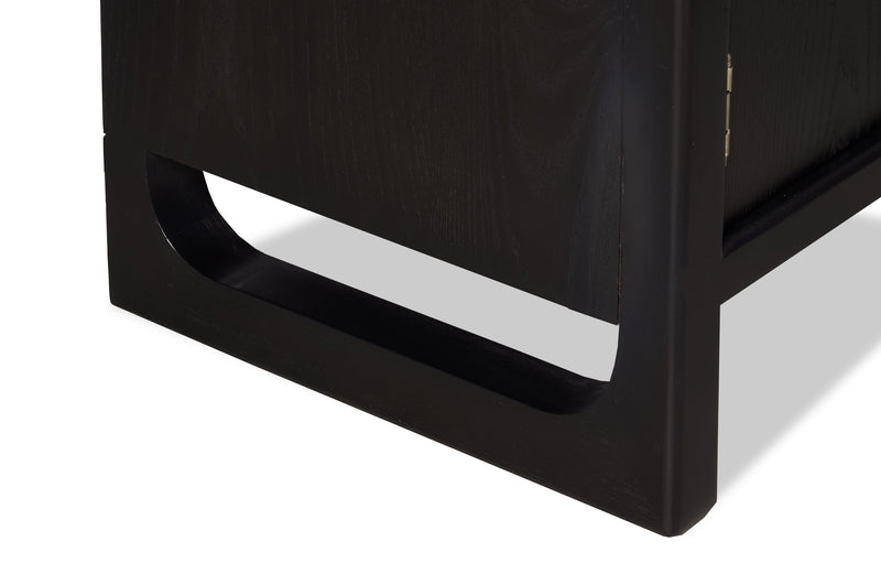 Armoire vitrée de salle à manger Alma, 42 po (L) x 78 po (H), avec rangement - anthracite noir