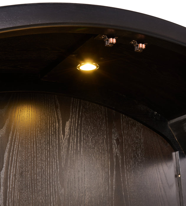 Armoire vitrée de salle à manger Alma, 42 po (L) x 78 po (H), avec rangement - anthracite noir