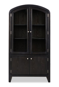  Armoire vitrée de salle à manger Alma, 42 po (L) x 78 po (H), avec rangement - anthracite noir