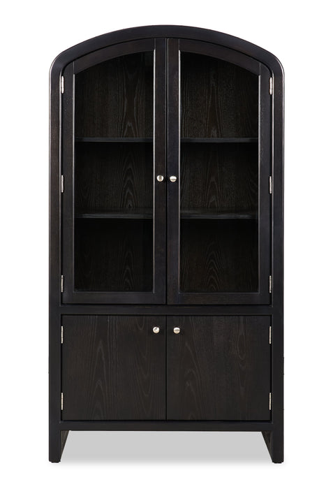 Armoire vitrée de salle à manger Alma, 42 po (L) x 78 po (H), avec rangement - anthracite noir