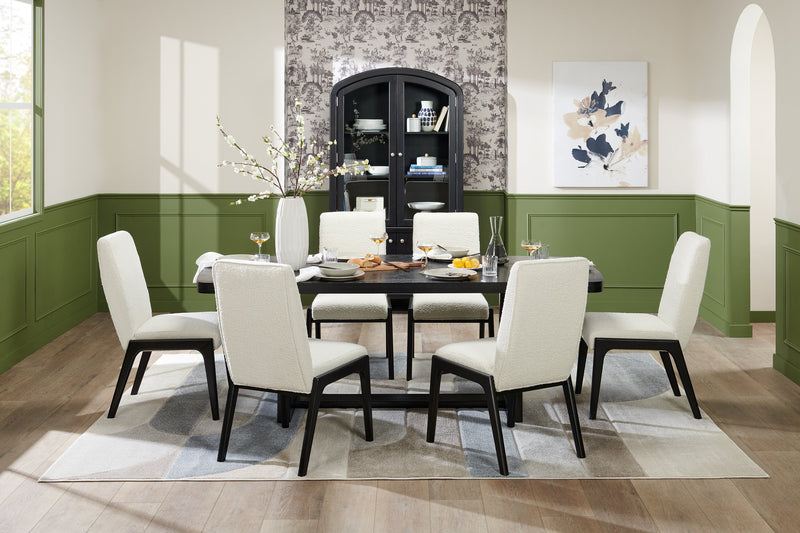 Armoire vitrée de salle à manger Alma, 42 po (L) x 78 po (H), avec rangement - anthracite noir