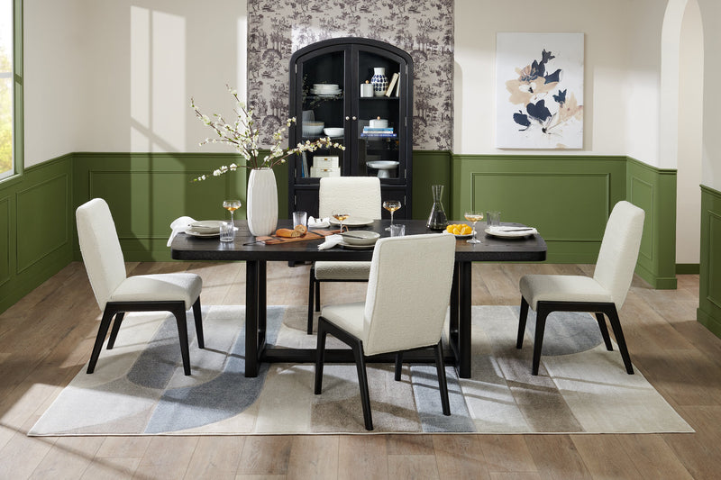 Armoire vitrée de salle à manger Alma, 42 po (L) x 78 po (H), avec rangement - anthracite noir