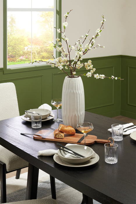 Table de salle à manger Alma de 86 po (L) avec base à tréteaux - anthracite noir