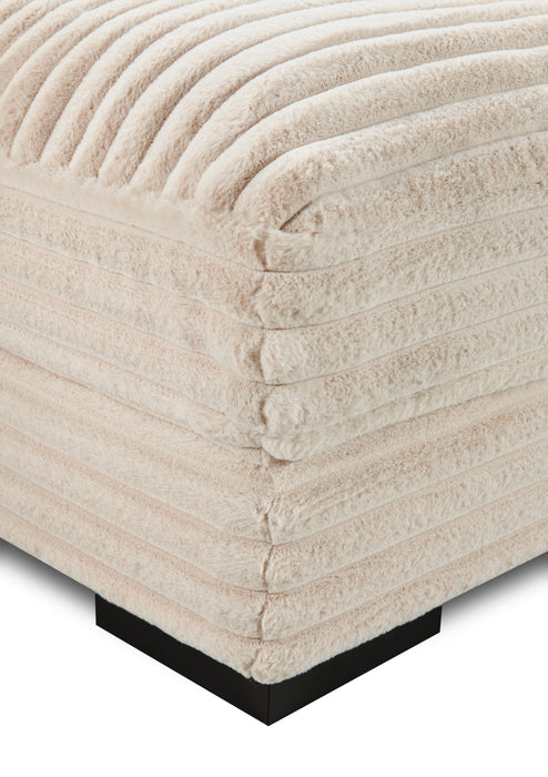 Fauteuil long Alto de 58 po en tissu de fausse fourrure très douce avec deux porte-gobelets et port USB - taupe