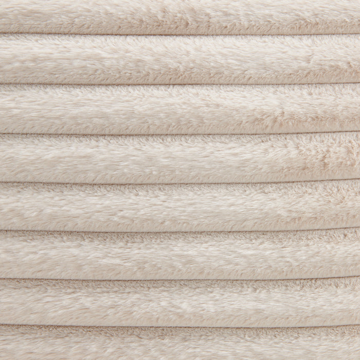 Fauteuil long Alto de 58 po en tissu de fausse fourrure très douce avec deux porte-gobelets et port USB - taupe