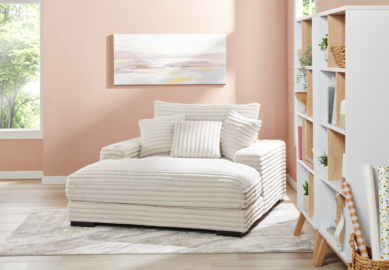 Fauteuil long Alto de 58 po en tissu de fausse fourrure très douce avec deux porte-gobelets et port USB - taupe