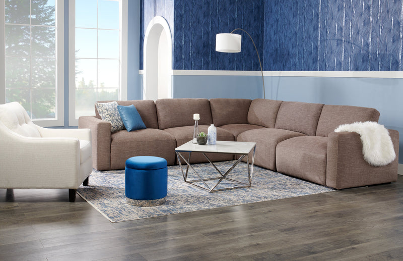 Table à café carrée moderne Amanda de 31,5 po - dessus en marbre blanc avec base en métal chromé