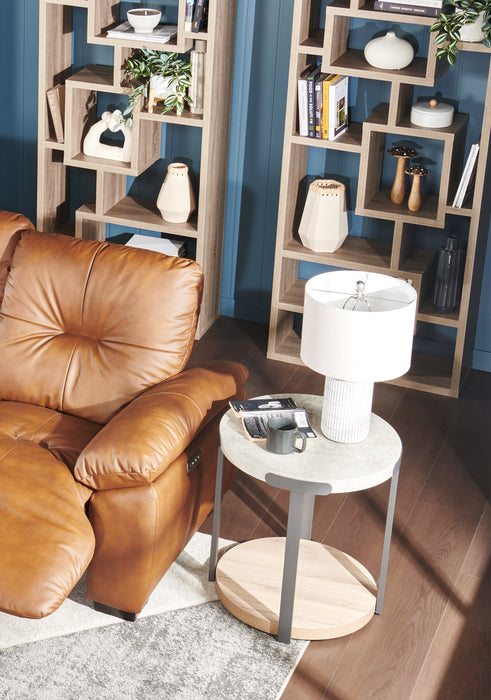 Lampe de table Archer de 21 po en céramique gris et blanc