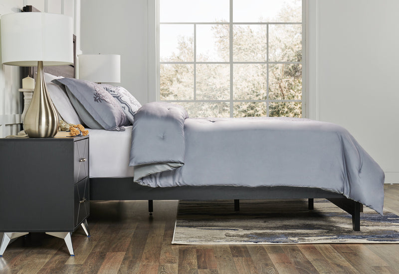 Ensemble d'édredon Arista 4 pièces pour très grand lit - gris