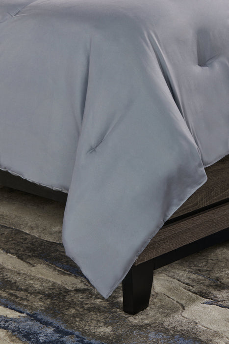 Ensemble d'édredon Arista 4 pièces pour très grand lit - gris