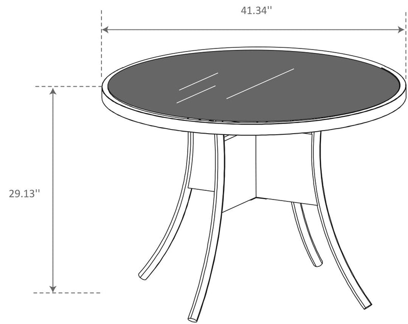 Table Arizona pour la terrasse à l’extérieur - osier en résine tressé à la main, dessus de table rond en verre trempé, résistante aux rayons UV et aux intempéries - noire