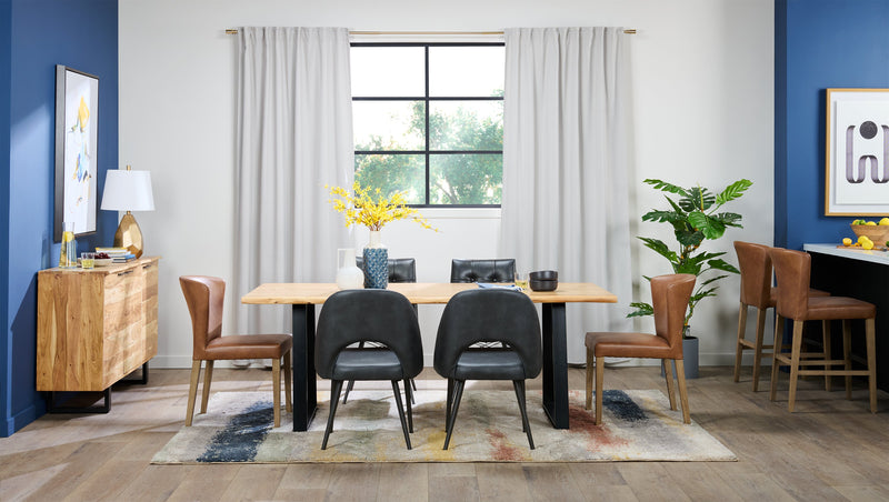 Chaise de salle à manger Arlo en tissu de cuir végétalien - cuivre