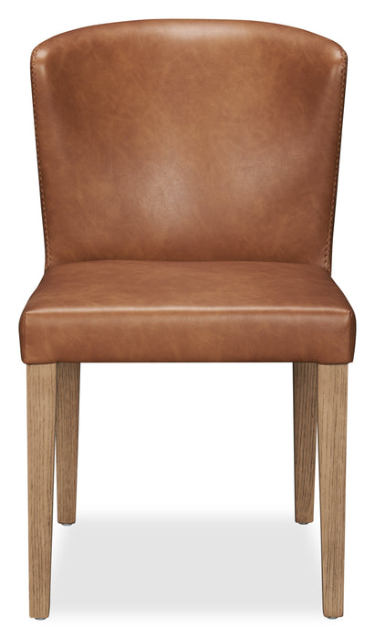 Chaise de salle à manger Arlo en tissu de cuir végétalien - cuivre