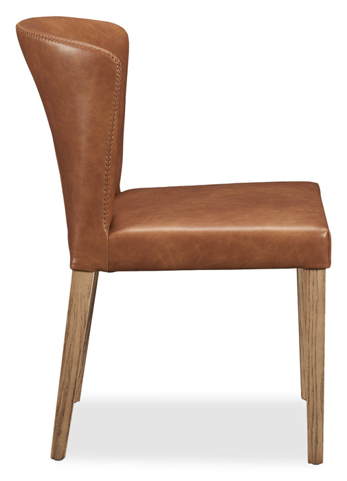 Chaise de salle à manger Arlo en tissu de cuir végétalien - cuivre