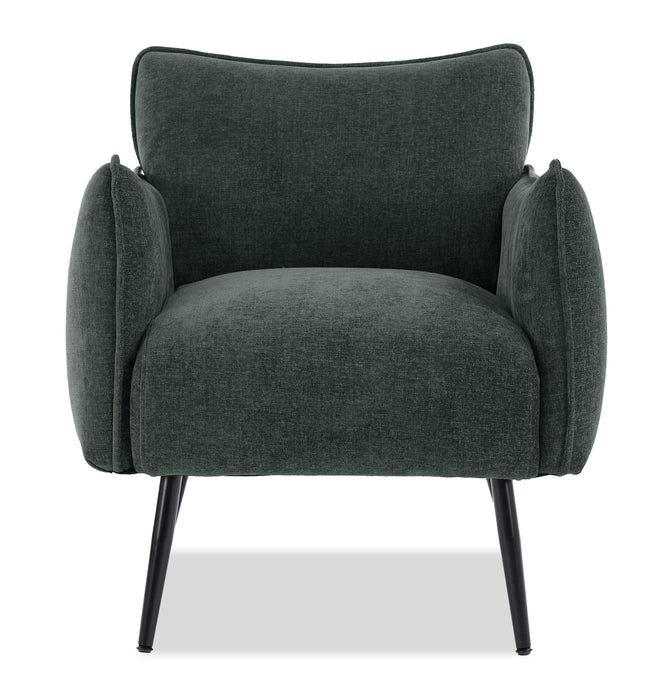 Fauteuil d’appoint Arlo de 29,5 po en tissu d’apparence lin - vert