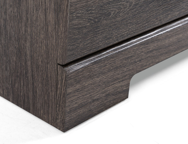 Meuble pour téléviseur rustique Asher de 60 po avec foyer électrique, rangement et système de gestion des câbles pour téléviseurs jusqu’à 65 po - chêne brun