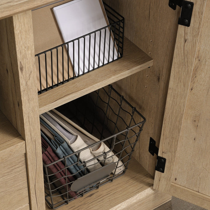 Petit bahut de bureau Aspen Post de 47,09 po de qualité commerciale - chêne clair