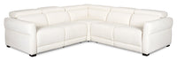  Sofa sectionnel à inclinaison électrique Aspen de Cindy Crawford Home 3 pièces avec appuie-têtes électriques et port USB - albâtre