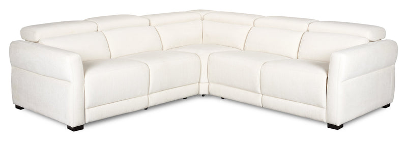 Sofa sectionnel à inclinaison électrique Aspen de Cindy Crawford Home 3 pièces avec appuie-têtes électriques et port USB - albâtre