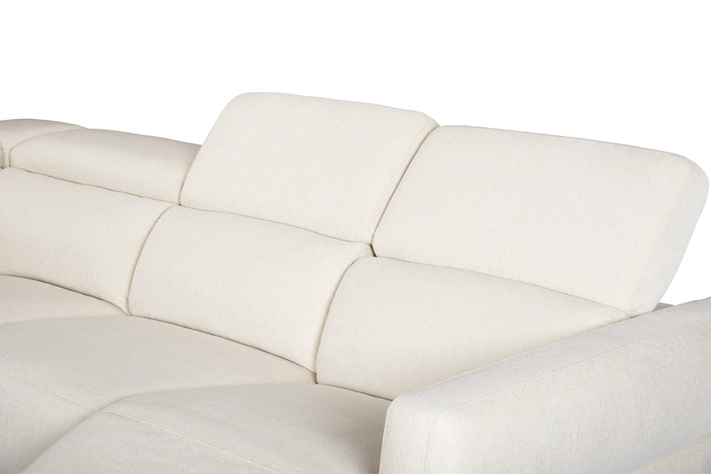 Sofa sectionnel à inclinaison électrique Aspen de Cindy Crawford Home 3 pièces avec appuie-têtes électriques et port USB - albâtre