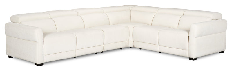 Sofa sectionnel à inclinaison électrique Aspen de Cindy Crawford Home 4 pièces avec fauteuil sans inclinable - albâtre