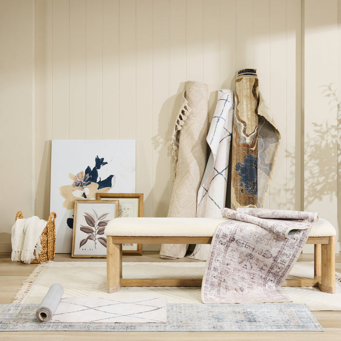 Banc de salle à manger Aspen de 64,25 po (L) avec siège en tissu - naturel