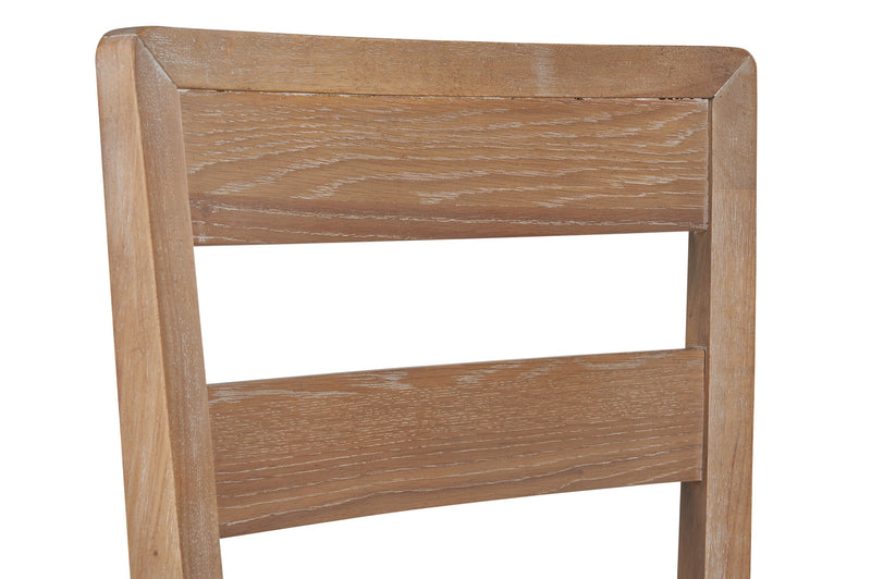 Chaise de salle à manger Aspen avec siège en tissu, dossier à lattes - naturelle