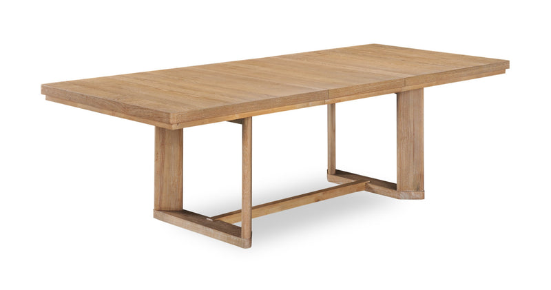 Table de salle à manger Aspen de 80 po à 104 po à rallonge et base à tréteaux - naturelle