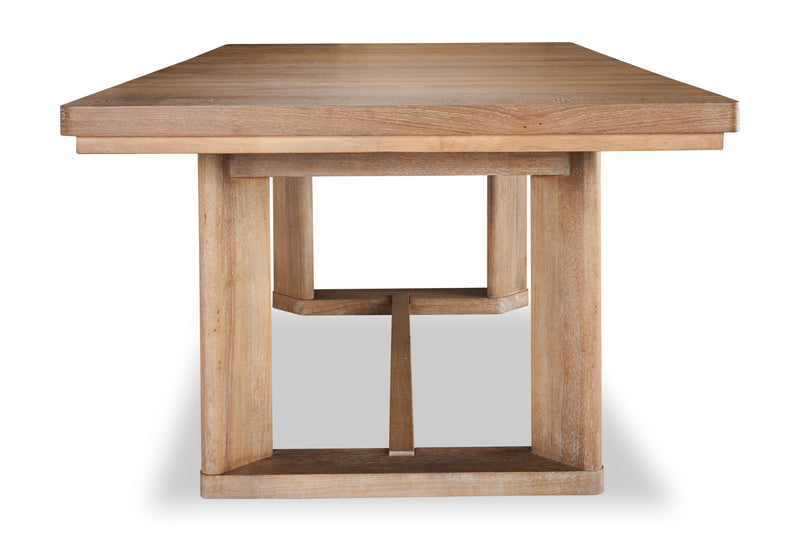 Table de salle à manger Aspen de 80 po à 104 po à rallonge et base à tréteaux - naturelle