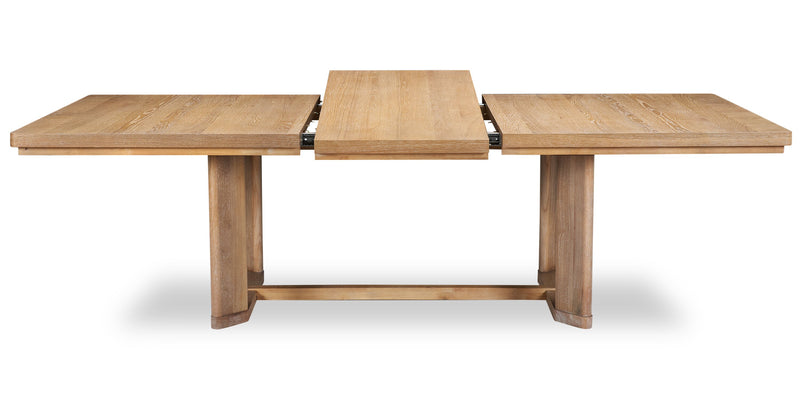 Table de salle à manger Aspen de 80 po à 104 po à rallonge et base à tréteaux - naturelle