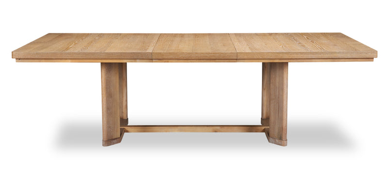 Table de salle à manger Aspen de 80 po à 104 po à rallonge et base à tréteaux - naturelle