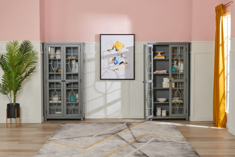 Armoire vitrée Athena de 36 po - grise