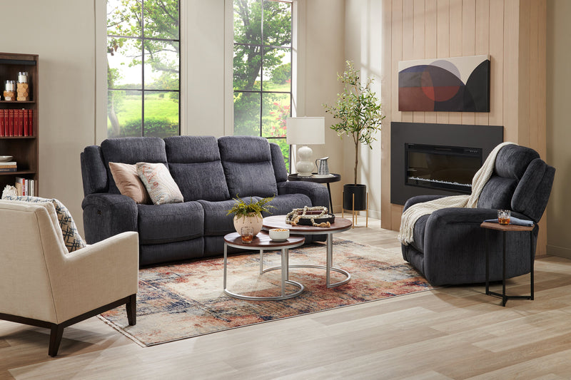 Sofa à inclinaison électrique Atlantis de 90 po en tissu avec position zéro gravité - gris foncé 